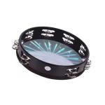 Pandereta Negra De Holograma 20 Cms - 24 Sonajeros