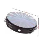 Pandereta Negra De Holograma 25 Cms - 32 Sonajeros
