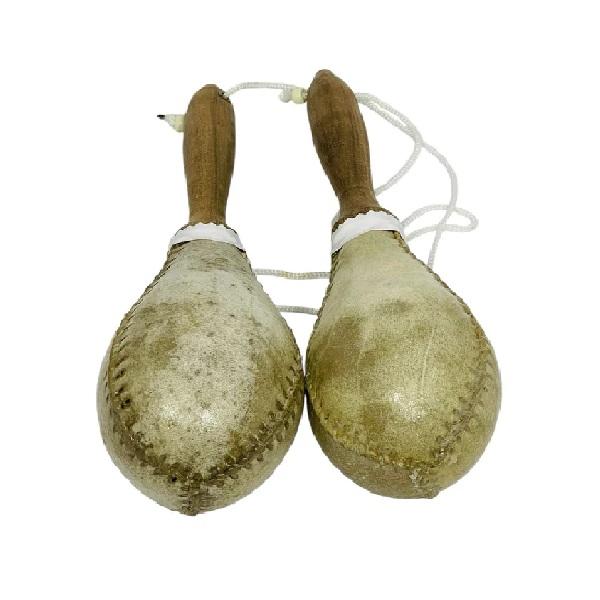 Par De Maracas En Cuero #3 - Natural